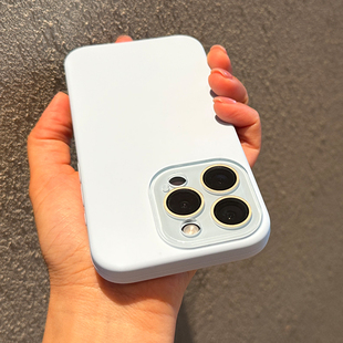 远峰蓝适用iPhone16Promax手机壳液态硅胶防摔全包简约纯色苹果保护套