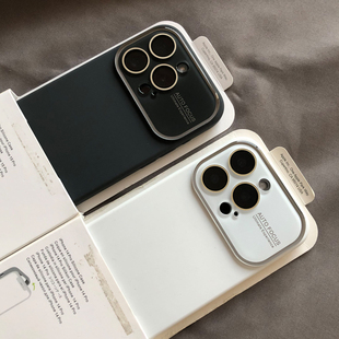 石墨色适用iPhone15Promax手机壳液态硅胶大视窗苹果14Promax简约纯色苹果13全包带镜头膜14pro防摔12高级男