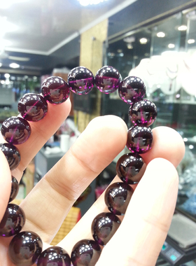 收藏乌牙天然水晶手链石榴石手串