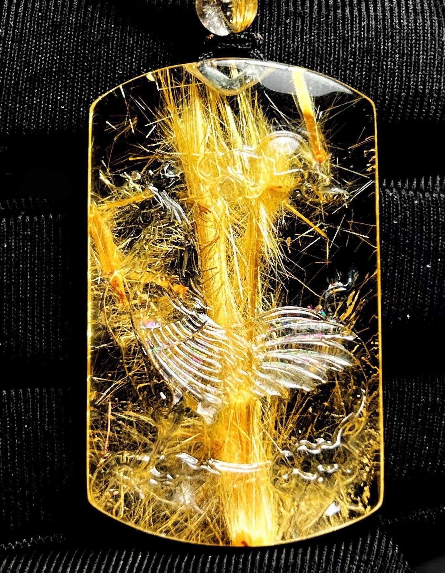 钛晶绿幽灵鸡吊坠保真天然水晶饰品12生肖鸡男女挂件坠子毛衣链