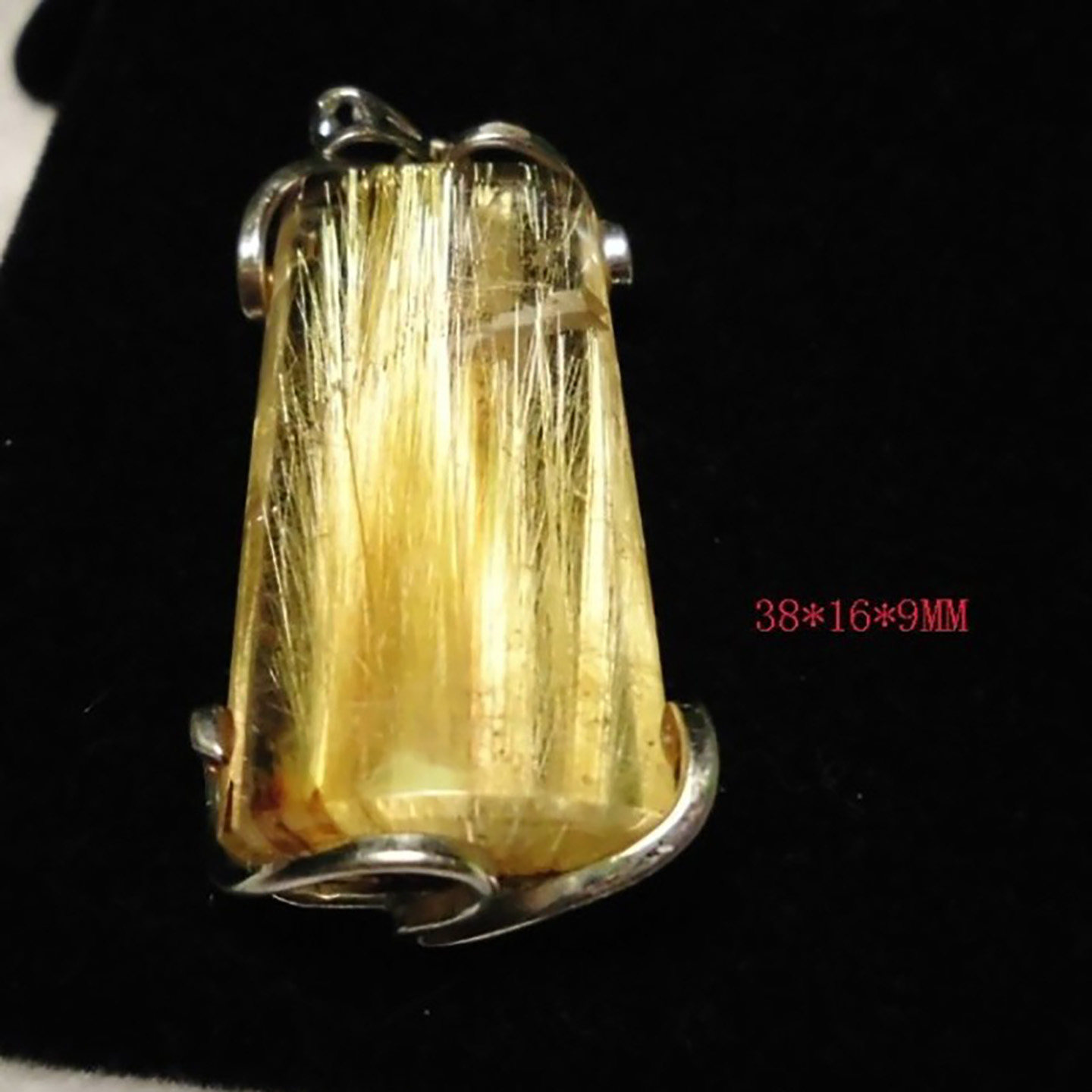 钛晶吊坠925银镶嵌老矿天然水晶饰品真品钛金发晶挂件坠顺发猫眼