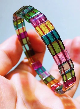 碧玺手排天然水晶宝石送女友礼物