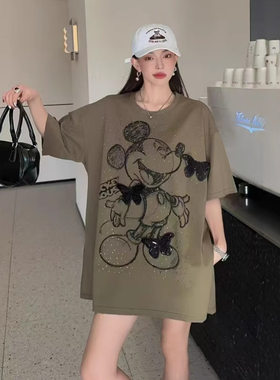 短袖小香风薄款镶钻卡通棉女均码