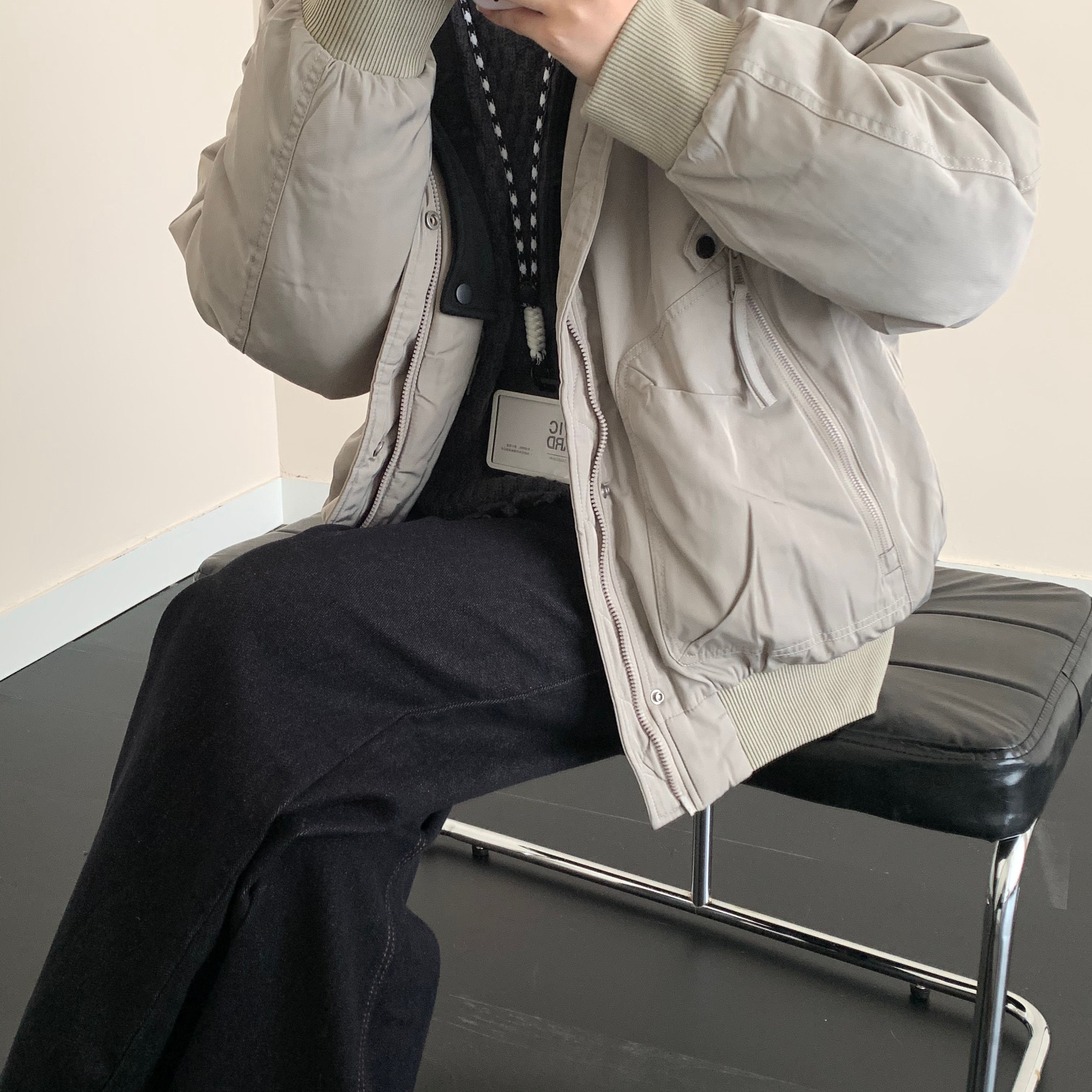 90白鸭绒连帽可拆卸羽绒服