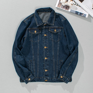 外贸公司尾货！ 数量不多 男士春季水洗丹宁色休闲牛仔夹克外套