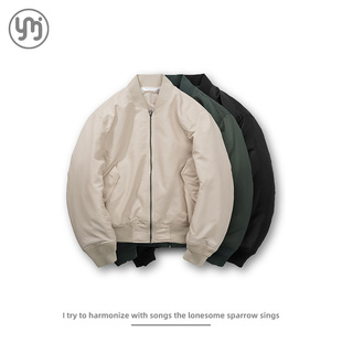 日系试衣间亲子款 飞行领夹克秋冬男夹棉加厚休闲立领棉服外套 经典