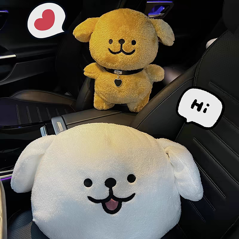 可爱韩国线条小狗长条抱枕毛绒玩具侧睡夹腿金毛狗抱枕女生日礼物