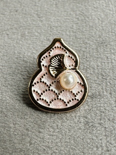 12×15mm新中式国风浅金粉色葫芦纽扣配饰旗袍汉服古装香云纱辅料