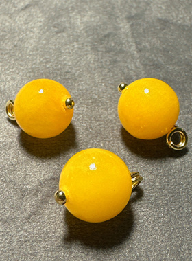 XITI 10mm黄色圆珠扣新中式国风旗袍服装辅料香云纱纽扣