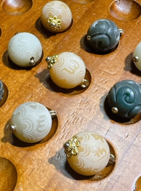 12mm新中式国风菩提子圆珠纽扣黄色黑色灰色手工diy女装旗袍辅料