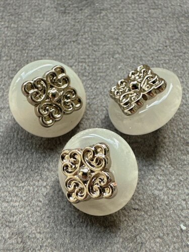 【树脂】白色扁扣中国风女装盘扣手工复古纽扣 12mm | 现货24h发