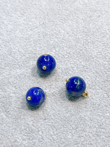 XITI溪緹10mm 蓝金色国风旗袍服装辅料香云纱真丝纽扣圆珠