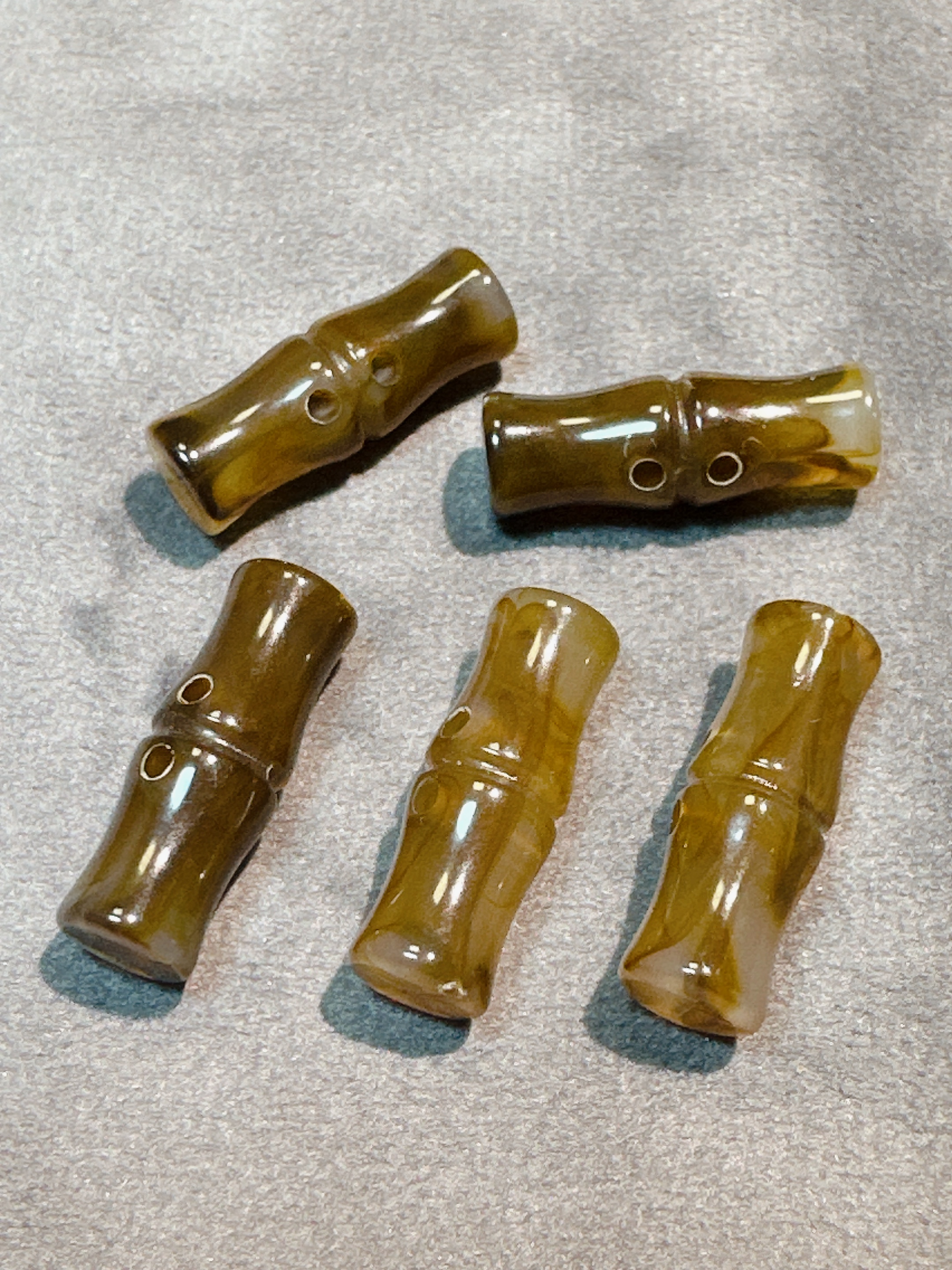 20×7mm新中式国风双孔竹节纽扣旗袍汉服马甲古装辅料配饰扣子