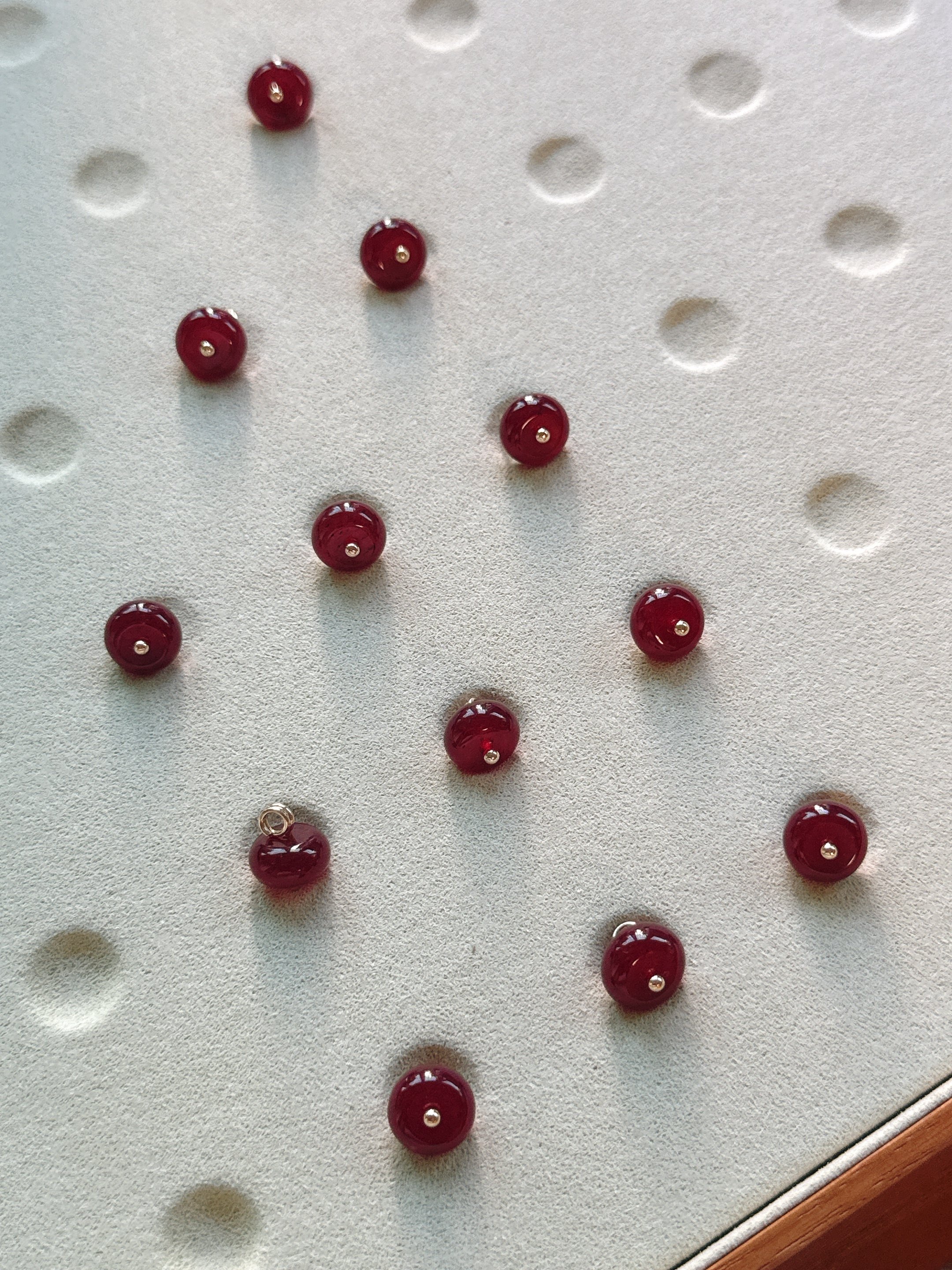10mm新中式国风深玫红色天然石扁珠纽扣手工diy女装旗袍汉服辅料,居家布艺,纽扣,淘宝优惠券,粉丝福利购,淘宝优惠卷