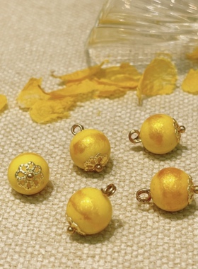 新中式国风汉服旗袍辅料10mm黄金圆珠纽扣