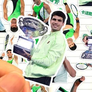 卡洛斯阿尔卡拉斯贴纸高清防水网球运动员Carlos Alcaraz收藏贴画