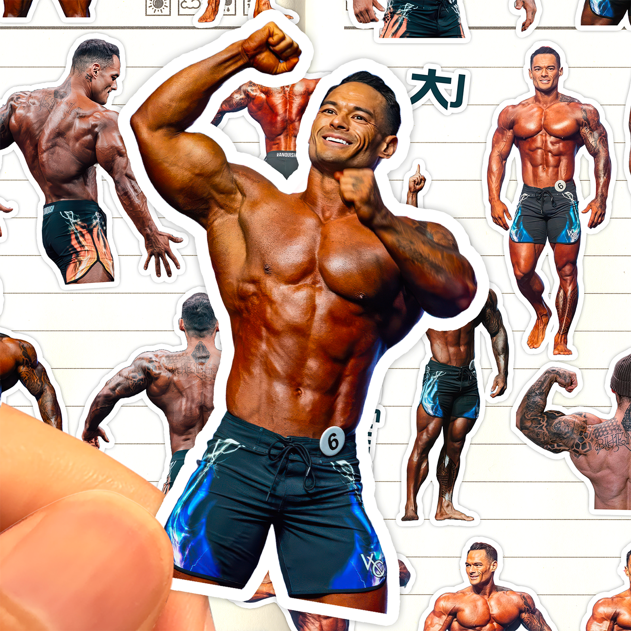 杰瑞米布恩迪亚贴纸高清防水IFBB健体运动员Jeremy Buendia粘贴画