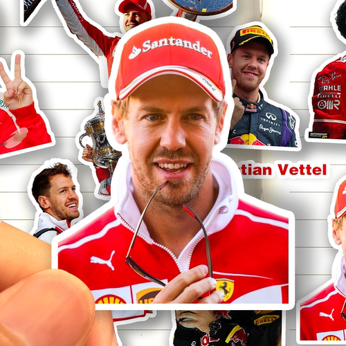 维特尔贴纸高清防水F1车手Sebastian Vettel周边装饰贴画贴行李箱