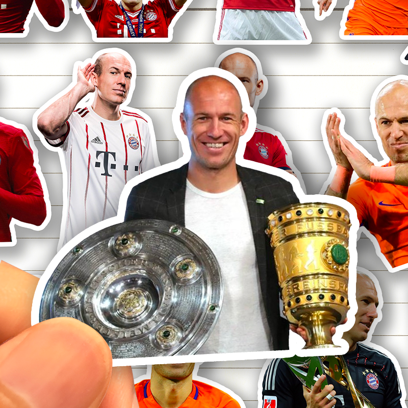 阿尔扬罗本贴纸高清防水前足球明星Arjen Robben周边装饰贴画手帐