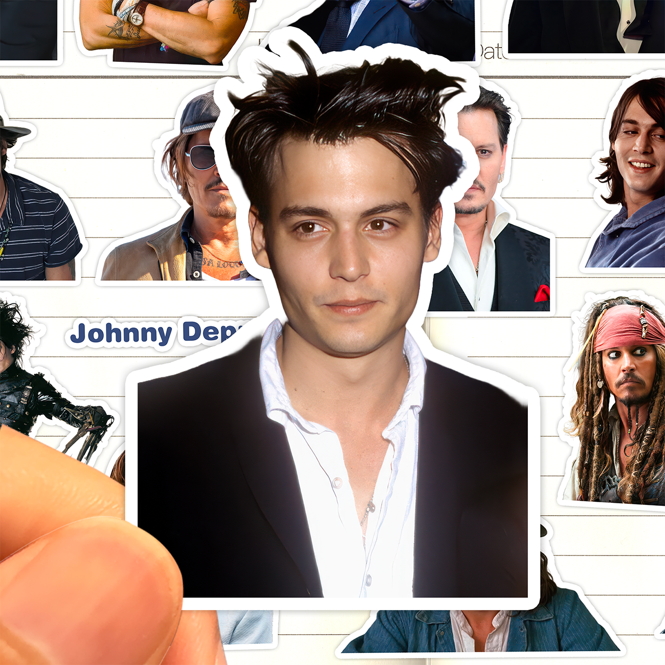 约翰尼德普贴纸高清防水美国影视演员JohnnyDepp经典收藏装饰贴画