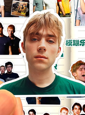 BLUR贴纸高清防水模糊摇滚乐队Damon albarn经典收藏装饰画贴手机