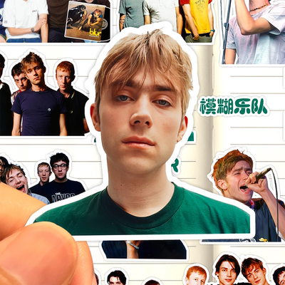 BLUR贴纸高清防水模糊摇滚乐队Damon albarn经典收藏装饰画贴手机