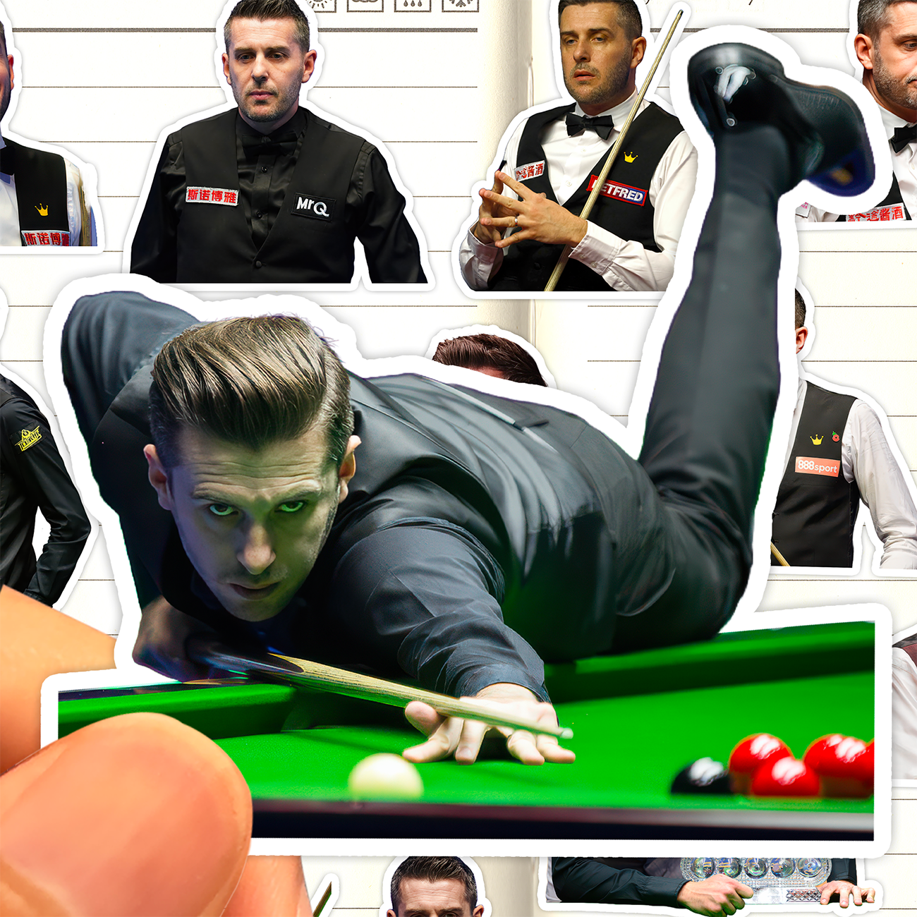 马克塞尔比贴纸高清防水斯诺克运动员Mark Selby逆转王收藏粘贴画