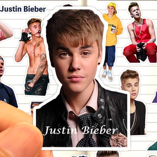 贾斯汀比伯贴纸高清防水流行乐男歌手B宝Justin Bieber装饰粘贴画