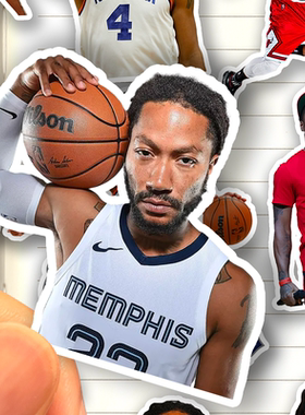 德里克罗斯贴纸高清防水篮球运动员Derrick Rose风城玫瑰收藏贴画