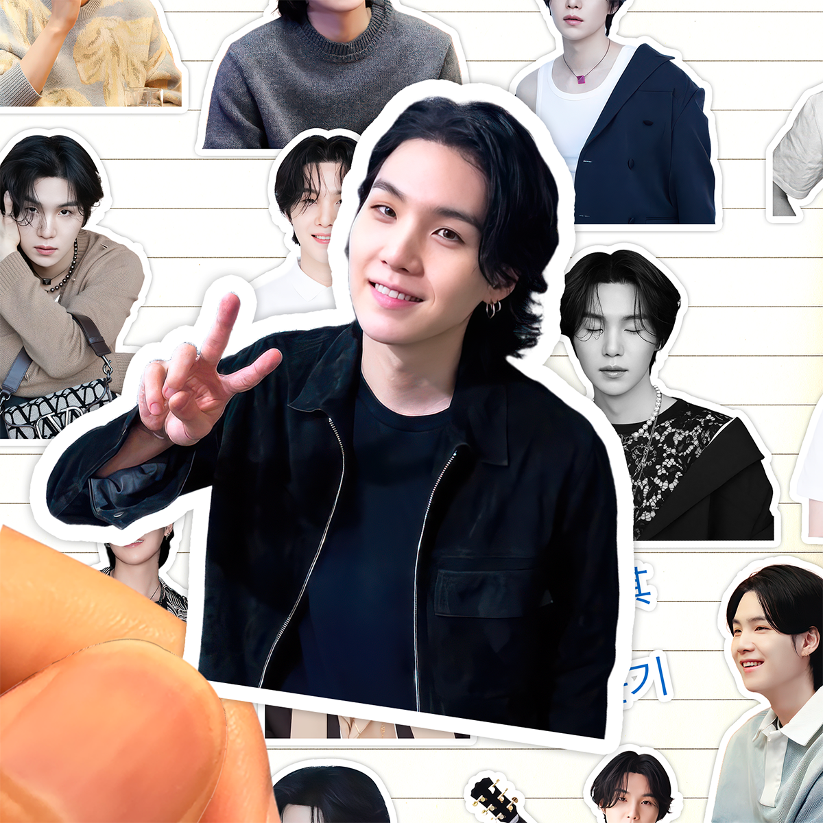 闵玧其贴纸高清防水防弹少年团男歌手SUGA/Agust D收藏应援粘贴画
