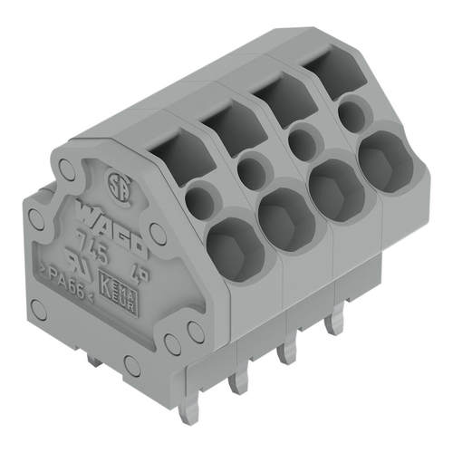 WAGO万可745-3102/3103/3104/3105/3106PCB大电流接线端子间距5mm