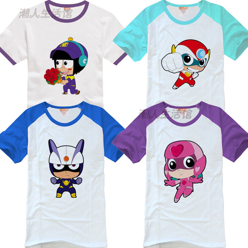 开心宝贝粗心超人 纯棉短袖T恤  一家三口四口亲子装儿童夏季半袖