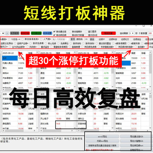 快速复盘工具涨停股票短线龙头热点情绪周期板块竞价打板看盘工具