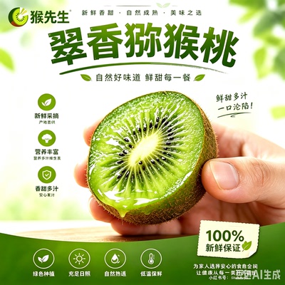 新鲜翠香猕猴桃陕西周至产地直发绿心奇异果瑞玉孕妇水果当季大果