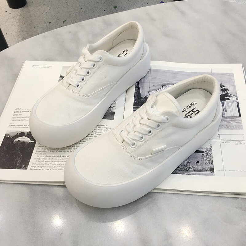 s-girl小众松糕底布鞋女2022春季新款休闲百搭学生深口潮流女鞋潮