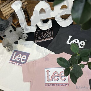 Kiddielove 日本代购 童装 LEE 纯棉后背配色方形logo休闲短袖T恤