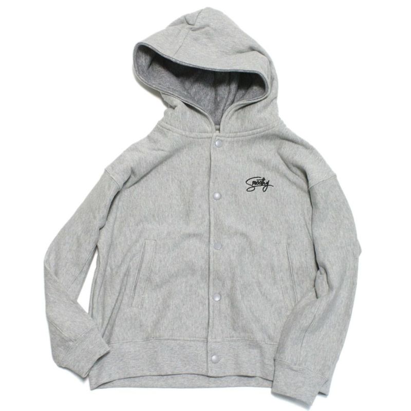 Kiddielove 日本代购 童装 SMOOTHY 纯棉刺绣字母单排扣连帽卫衣