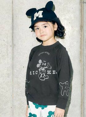 日本代购 童装 F.O 80-160cm 纯棉迪士尼合作连帽套头圆领卫衣