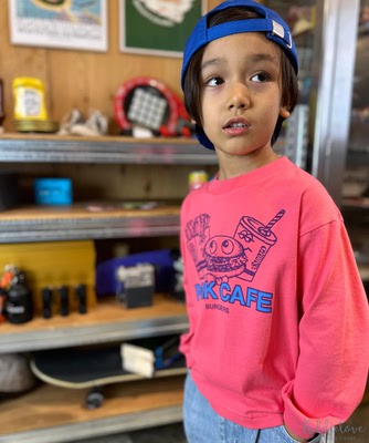 字母汉堡印花宽松长袖T恤