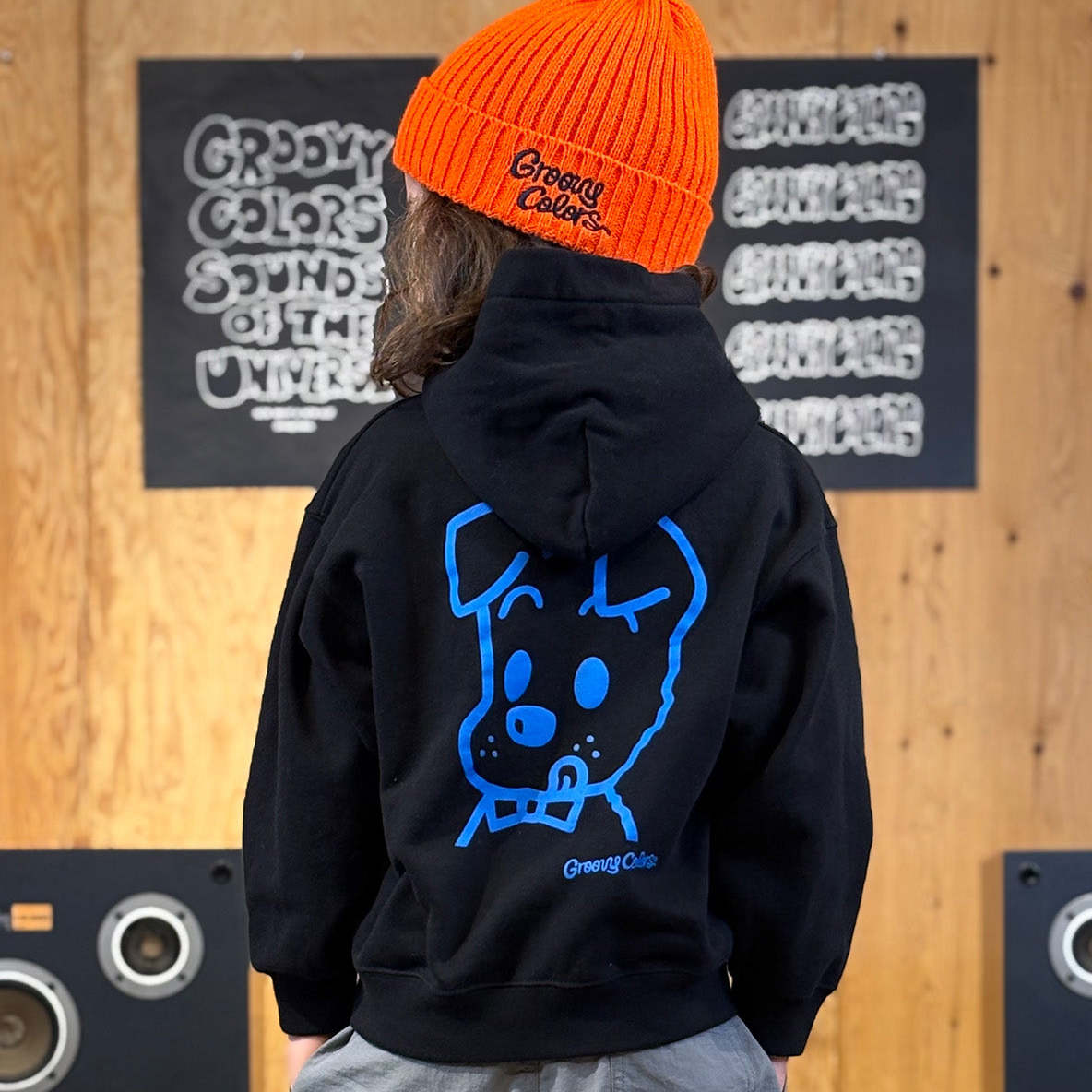 日本代购 童装 GROOVY COLORS 纯棉毛圈osamu联名口袋连帽卫衣帽T