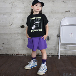 纯棉不对称纯色半身裙裤 Kiddielove日本代购 COLORS GROOVY 童装