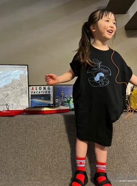 国内现货 日本代购 童装 GROOVY COLORS 纯棉插图蝙蝠宽松连衣裙