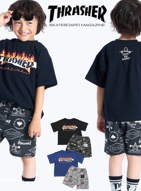 Kiddielove 日本代购 童装 ampersand 纯棉logo短袖T恤短裤两件套