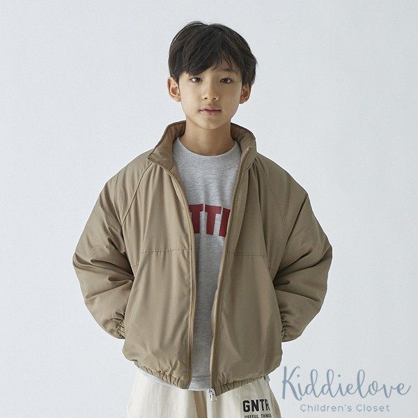 部分现货 日本代购 童装 G. 保暖中夹棉简约大方立领棉服外套