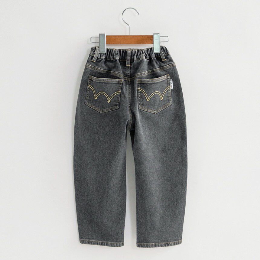 Kiddielove 日本代购 童装 Edwin 加绒保暖丹宁宽松裤牛仔长裤