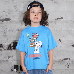 日本代购 童装 GROOVY COLORS 纯棉柔软peanuts合作休闲短袖T恤