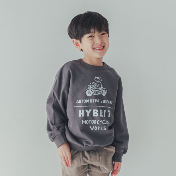 Kiddielove 日本代购 童装 SEC 棉质柔软摩托图案宽松休闲卫衣