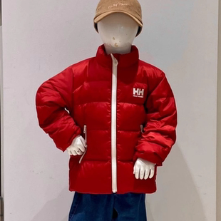 Kiddielove 日本代购 童装 HH 限定款反光片立领logo冬保暖羽绒服