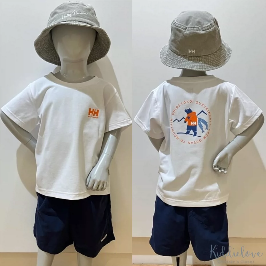 Kiddielove 日本代购 童装 HH 棉质透气易干燥熊插画百搭短袖T恤图片
