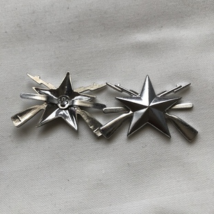 库存老式肩章肩牌九九99银色金属铝制饰品肩章附属品久久收藏纪念